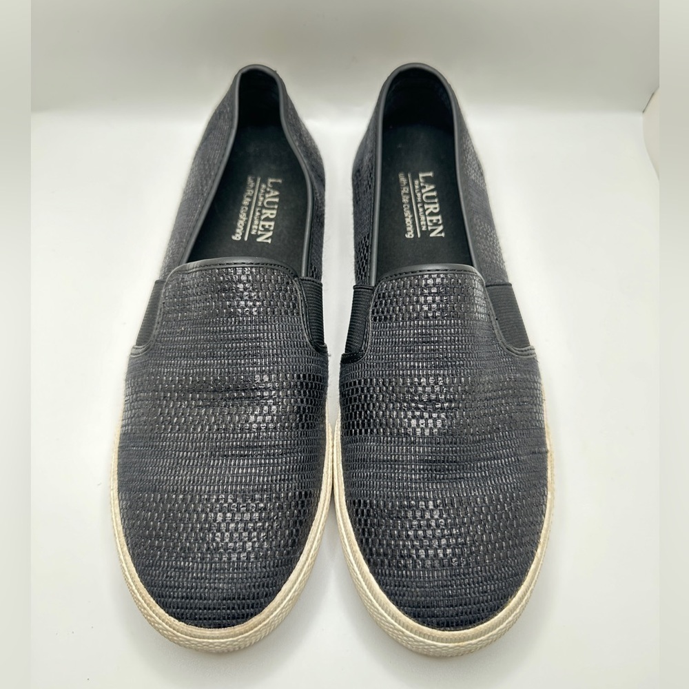 Lauren Ralph Lauren Women’s Jinny Slip On Sneakers in Black & White Sz 8.5B